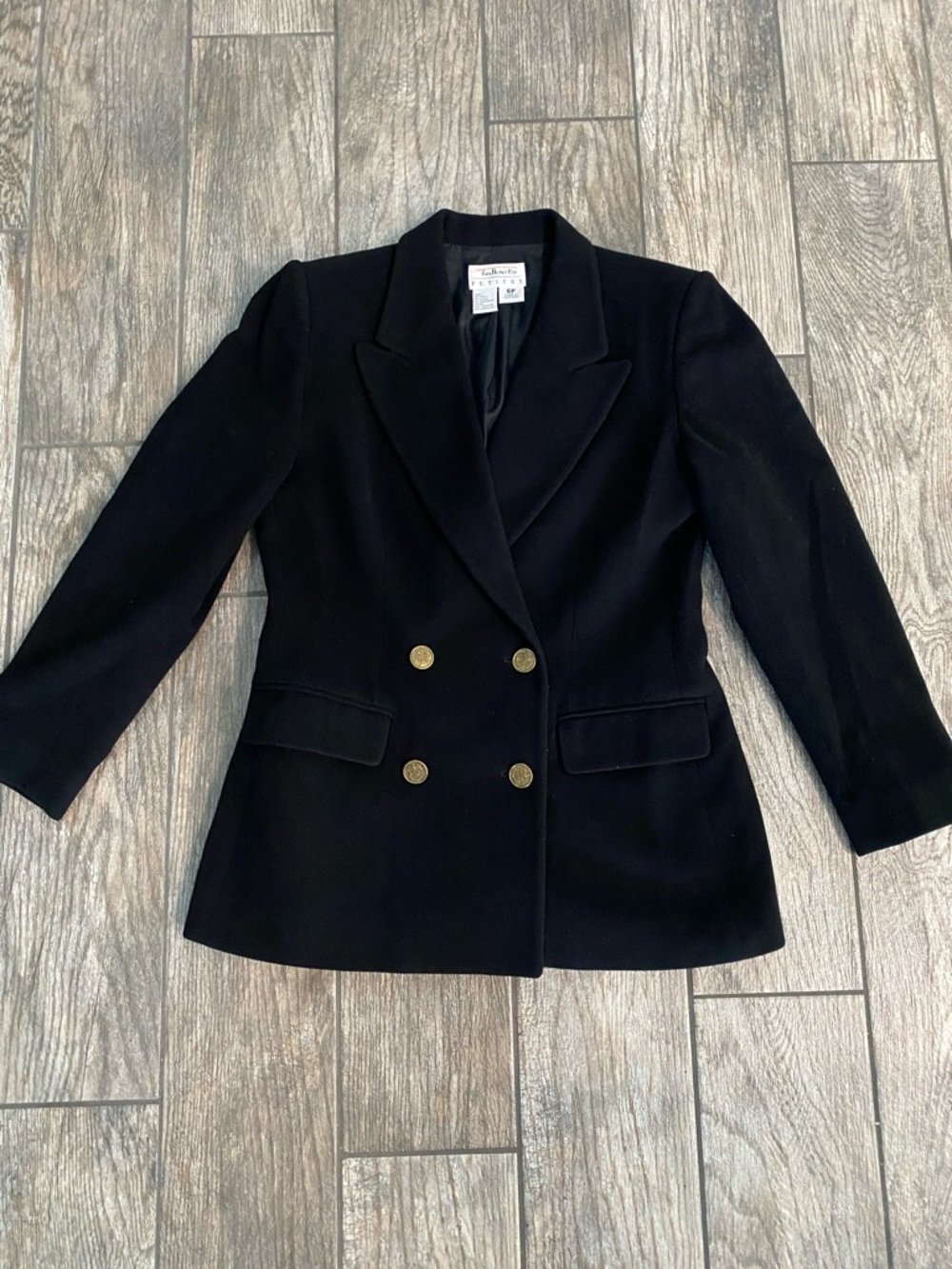 EUC Talbots Vintage Wool Cashmere Blazer with Gold Buttons SIZE 6P 6 Petite